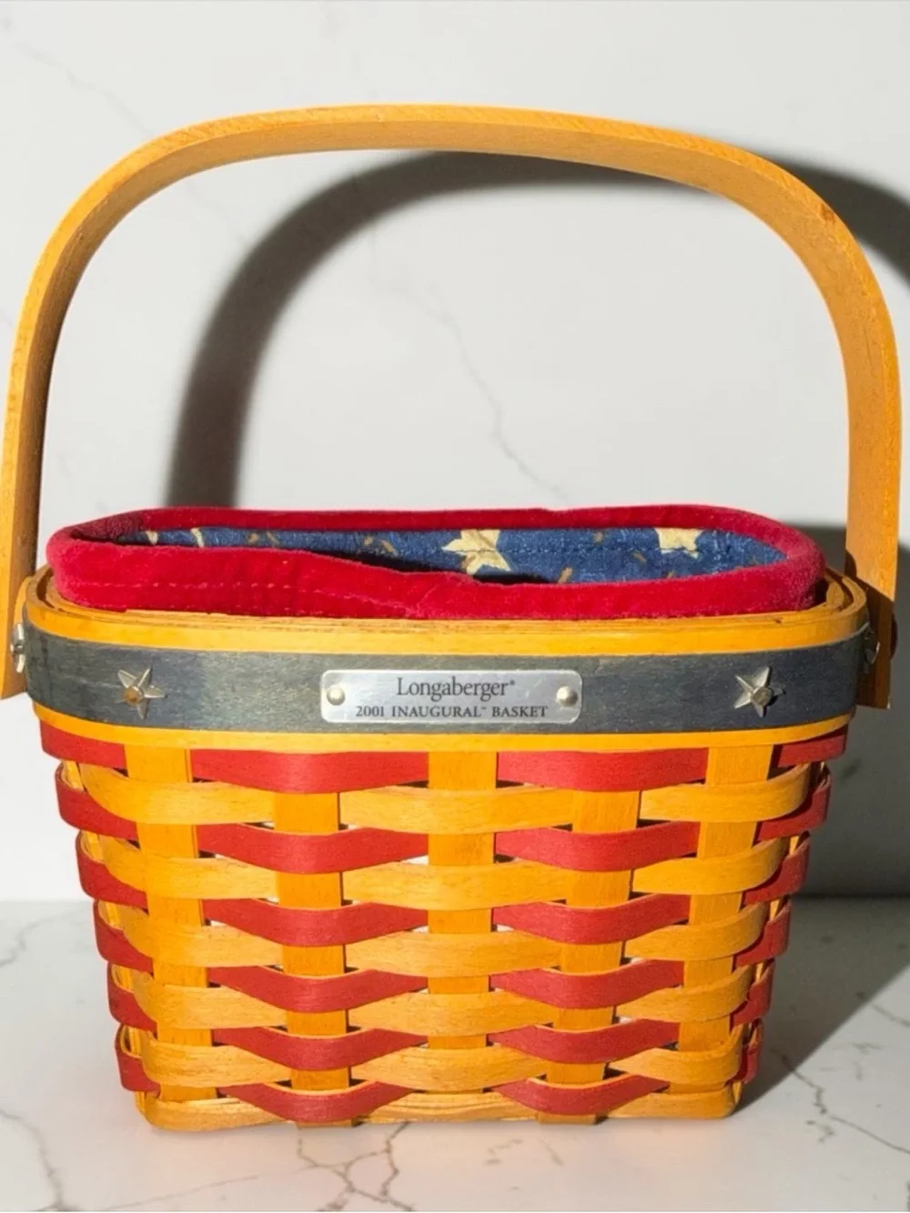VINTAGE Longaberger Proudly American 2001 Inaugural Basket